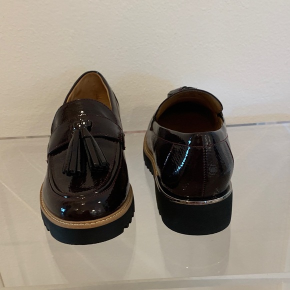 Franco Sarto Dark Burgundy Patent Leather Tassel Loafers - Picture 5 of 10